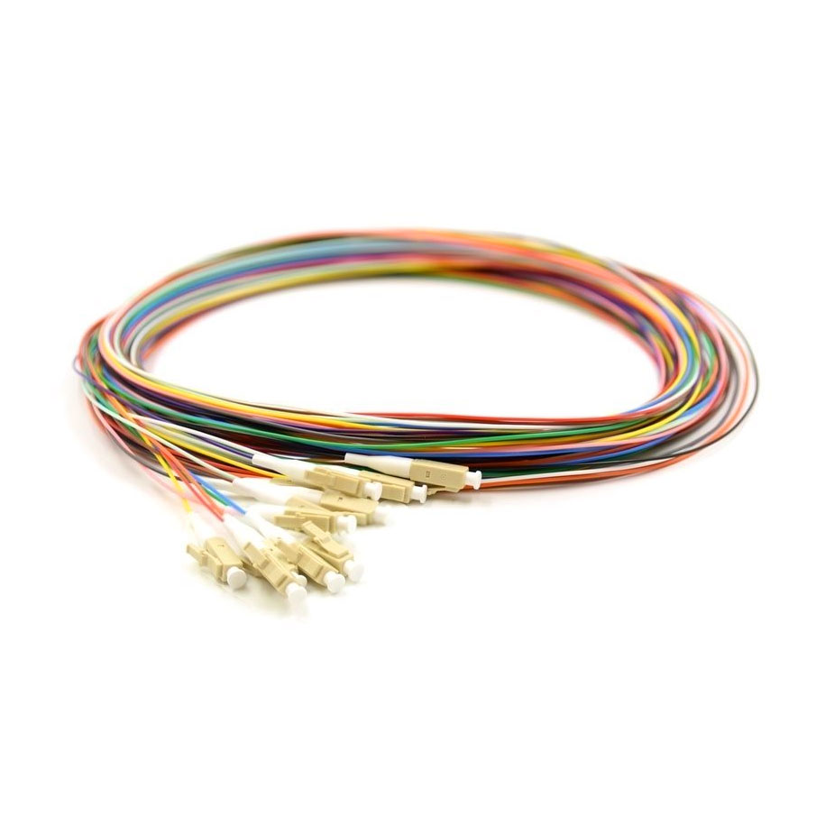 پیگتیل فیبرنوری سانگیگ 12 رنگ LC/UPC MM 900μm با روکش LSZH
