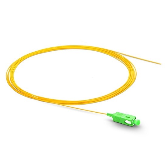 پیگتیل فیبرنوری سانگیگ SC APC OS2 2mm با روکش LSZH یک متری