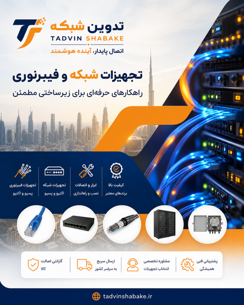 تدوین شبکه -تامین تجهیزات شبکه و فیبر نوبی